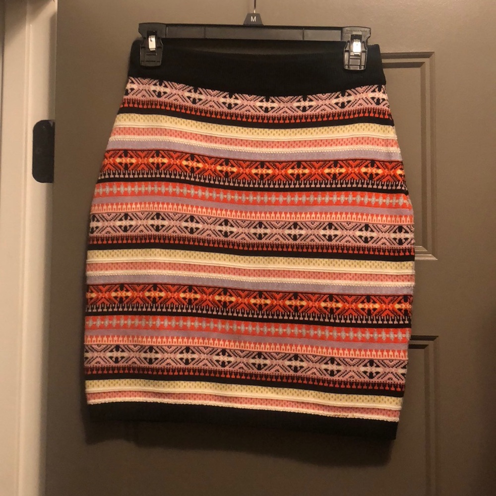 Printed high waisted skirt